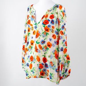 JOIE floral-print silk shirt
